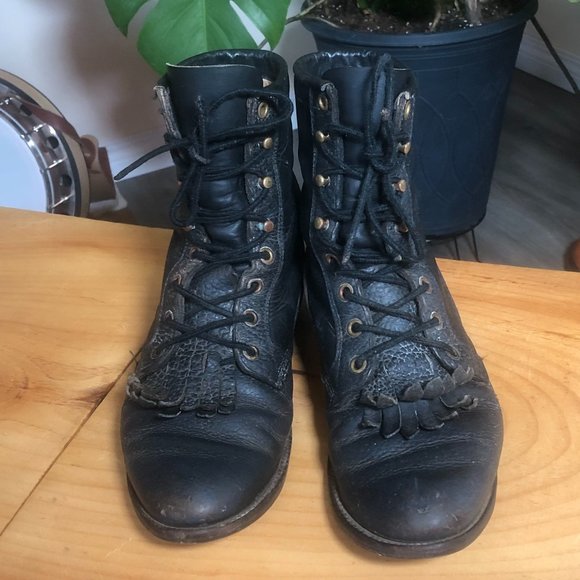 Vintage Justin Leather Boots - Picture 1 of 5